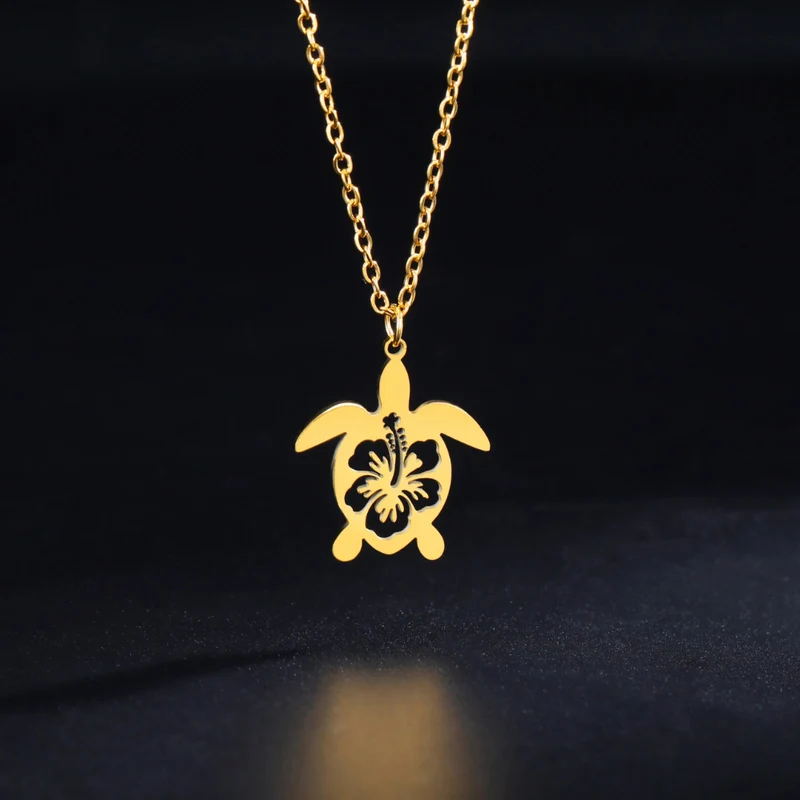 Collier Tortue Floral