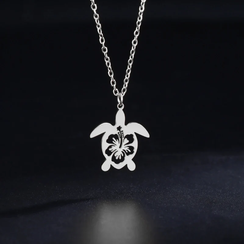 Collier Tortue Floral