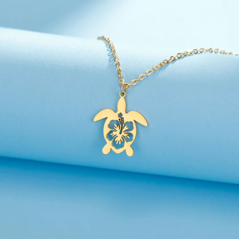 Collier Tortue Floral