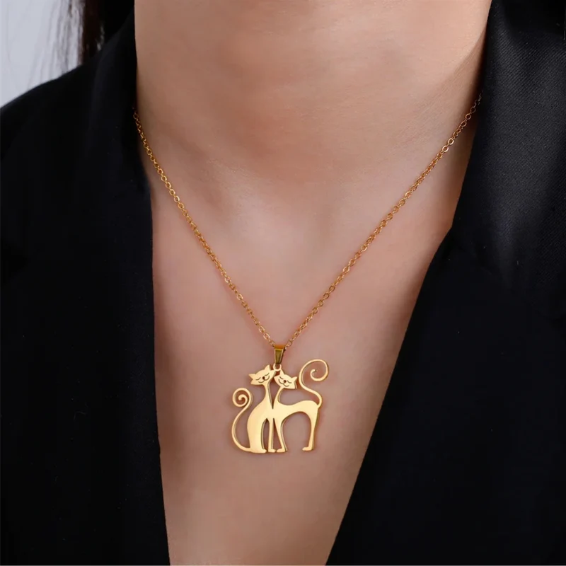 Collier Chats Amoureux