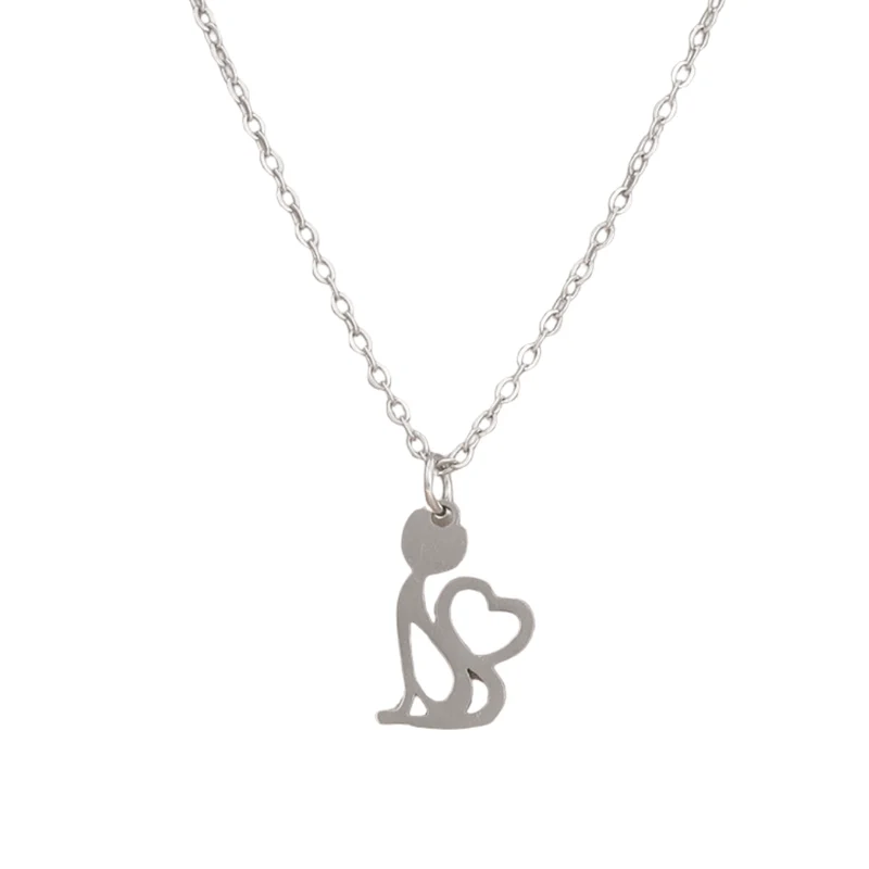 Collier Pendentif Chat Coeur