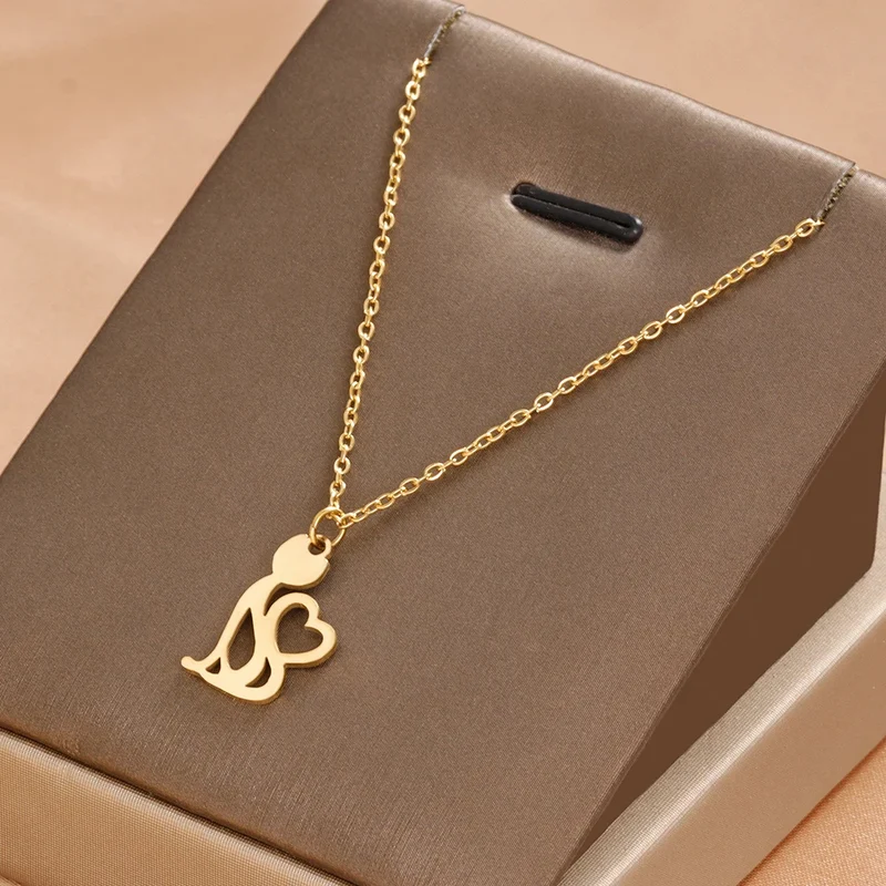 Collier Pendentif Chat Coeur