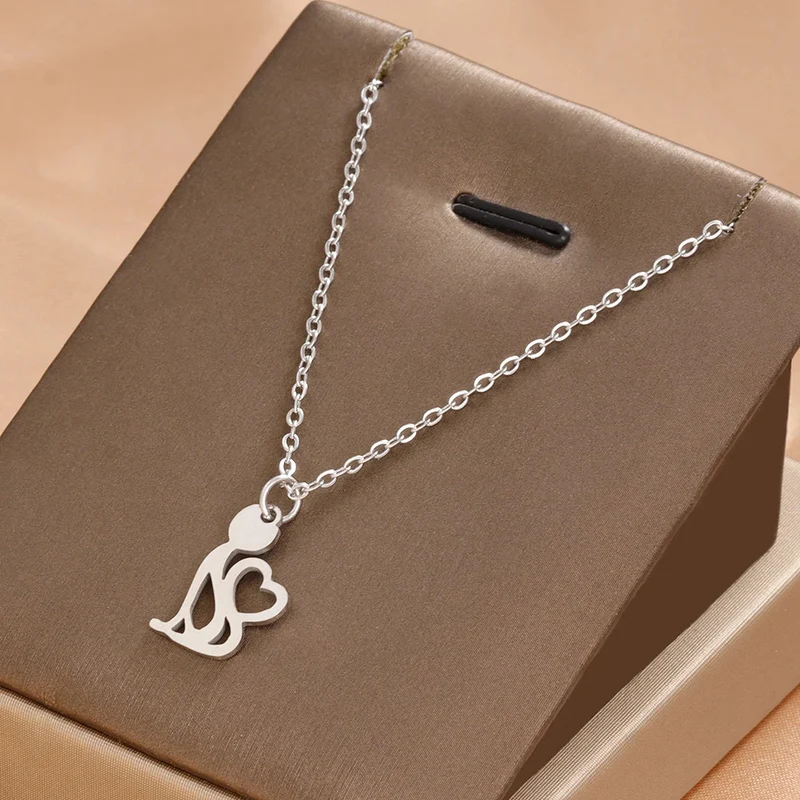 Collier Pendentif Chat Coeur