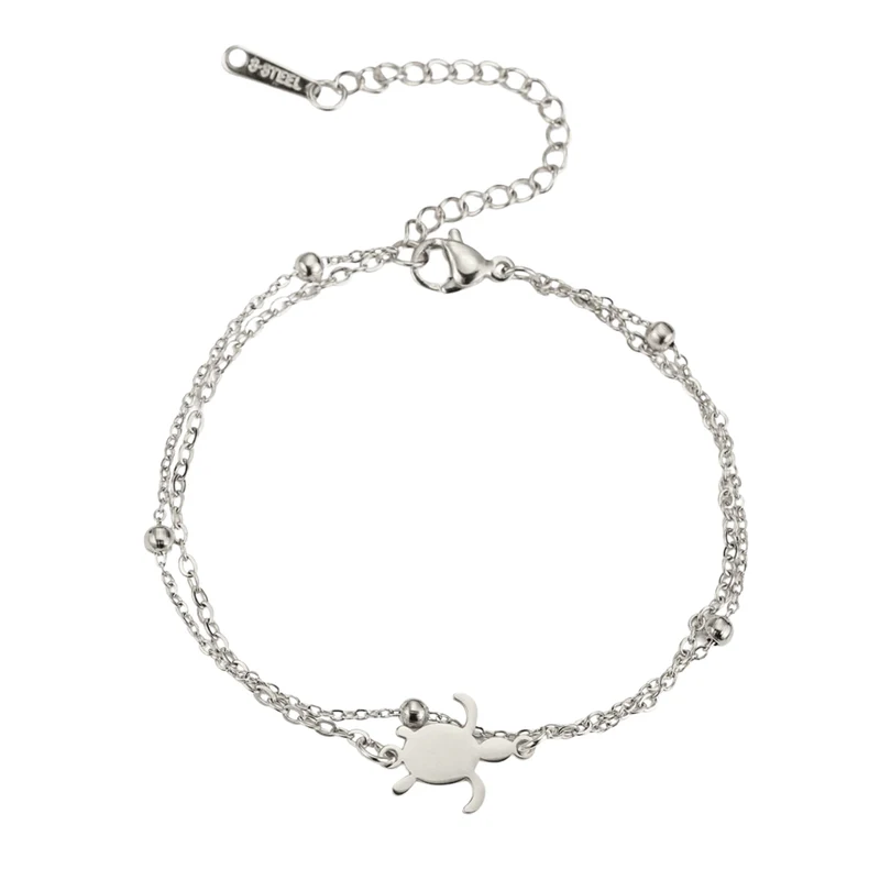 Bracelet Tortue Acier Argenté