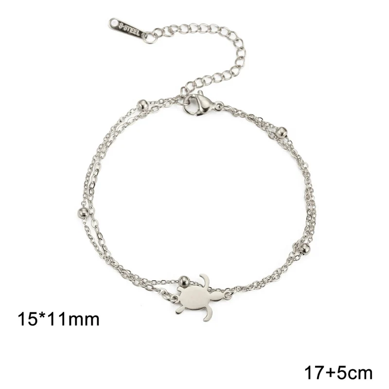 Bracelet Tortue Acier Argenté
