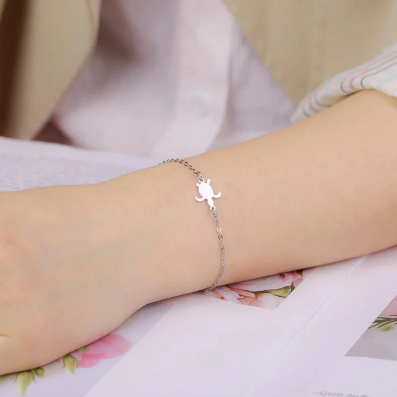 Bracelet Tortue Argent Femme