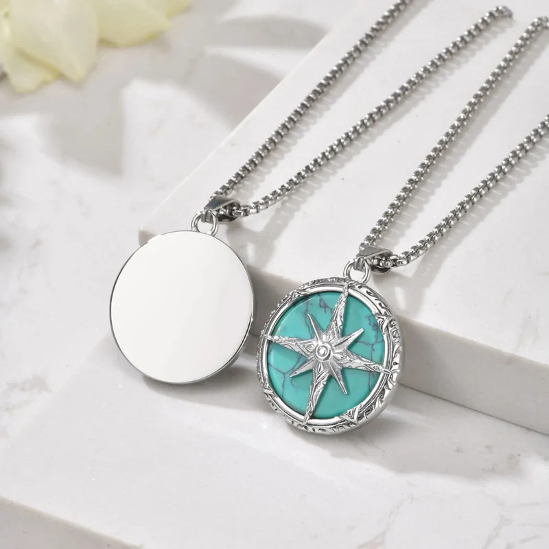 Collier Boussole Argent Homme