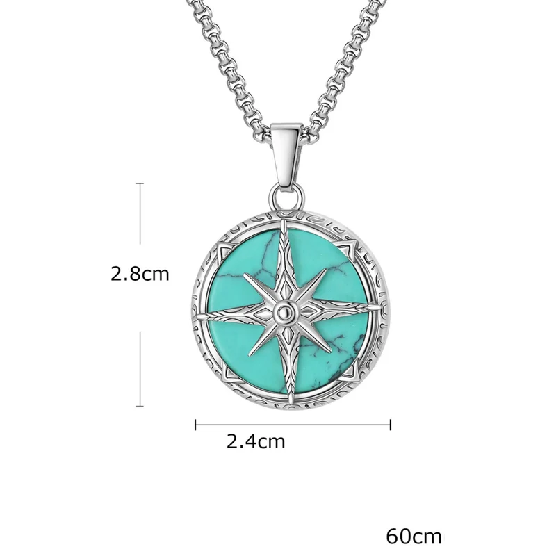 Collier Boussole Argent Homme
