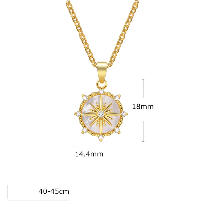 Collier Boussole Strass Femme