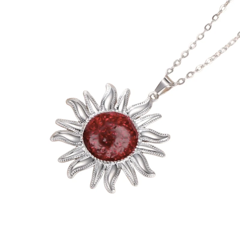 Collier Soleil Pierre Rouge