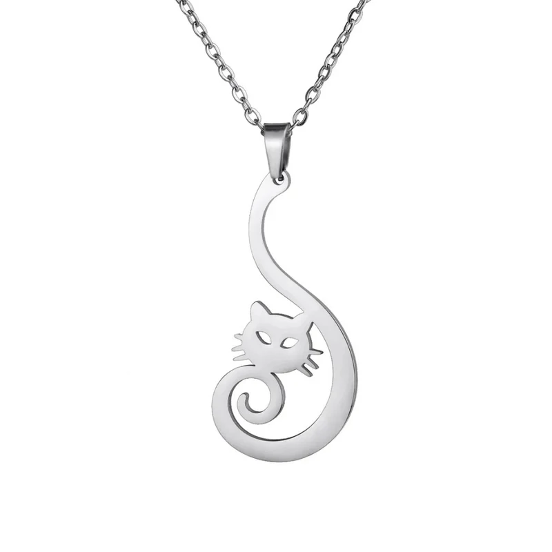 Collier Silhouette Chat Femme