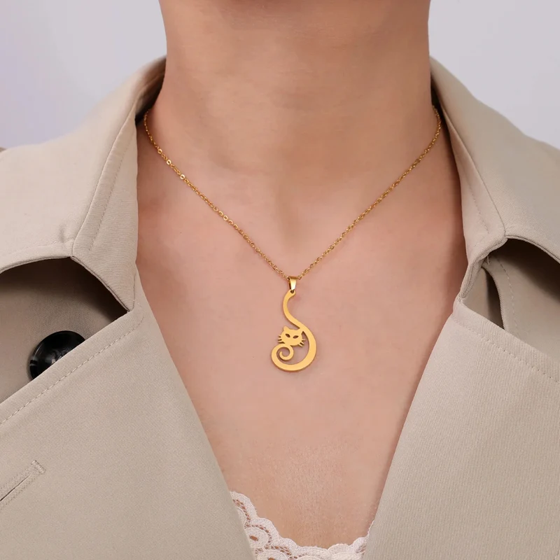 Collier Silhouette Chat Femme