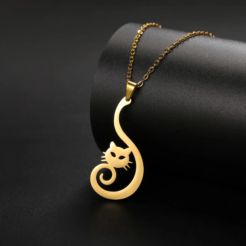 Collier Silhouette Chat Femme