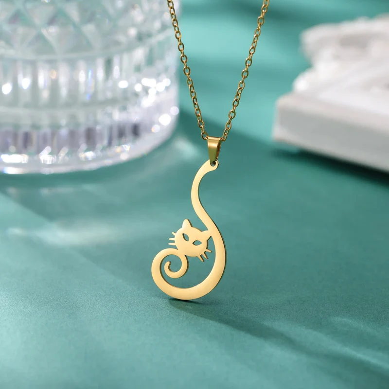 Collier Silhouette Chat Femme