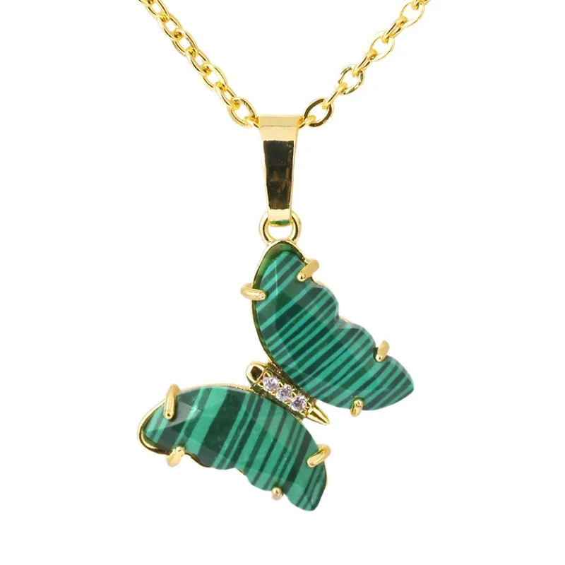 Collier Papillon Pierre Couleurs
