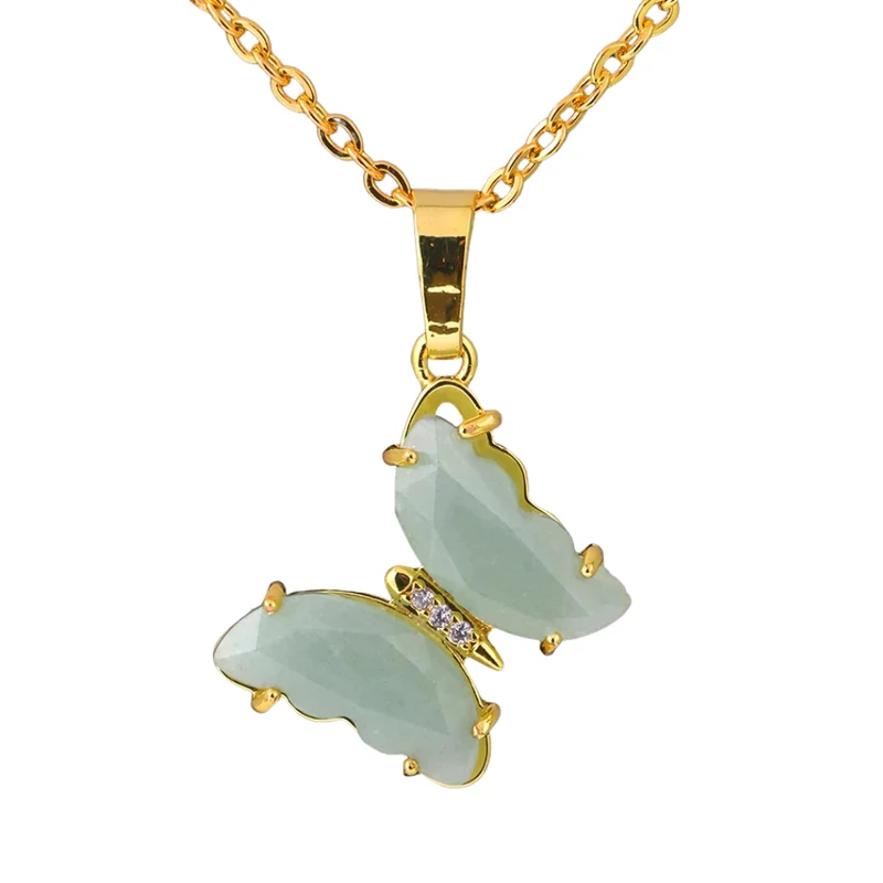 Collier Papillon Pierre Couleurs