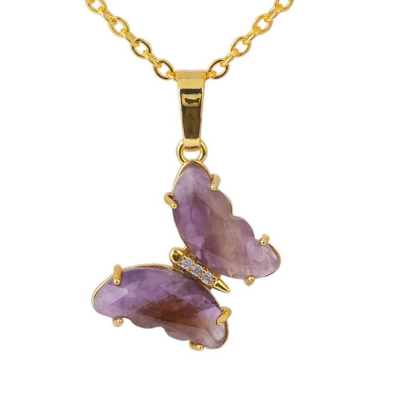Collier Papillon Pierre Couleurs