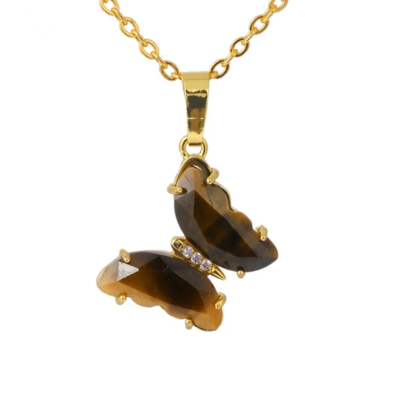 Collier Papillon Pierre Couleurs