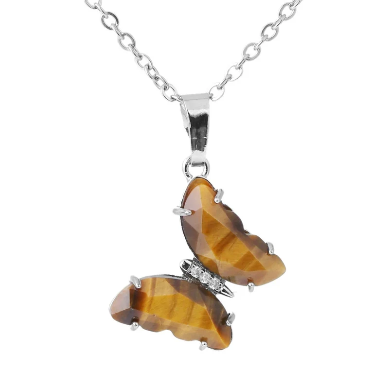 Collier Papillon Pierre Couleurs