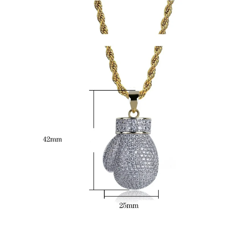 Collier Gants de Boxe Or et Argent