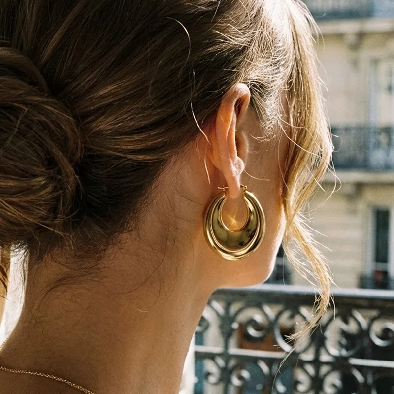 Boucles d'oreilles Ovale épaisse
