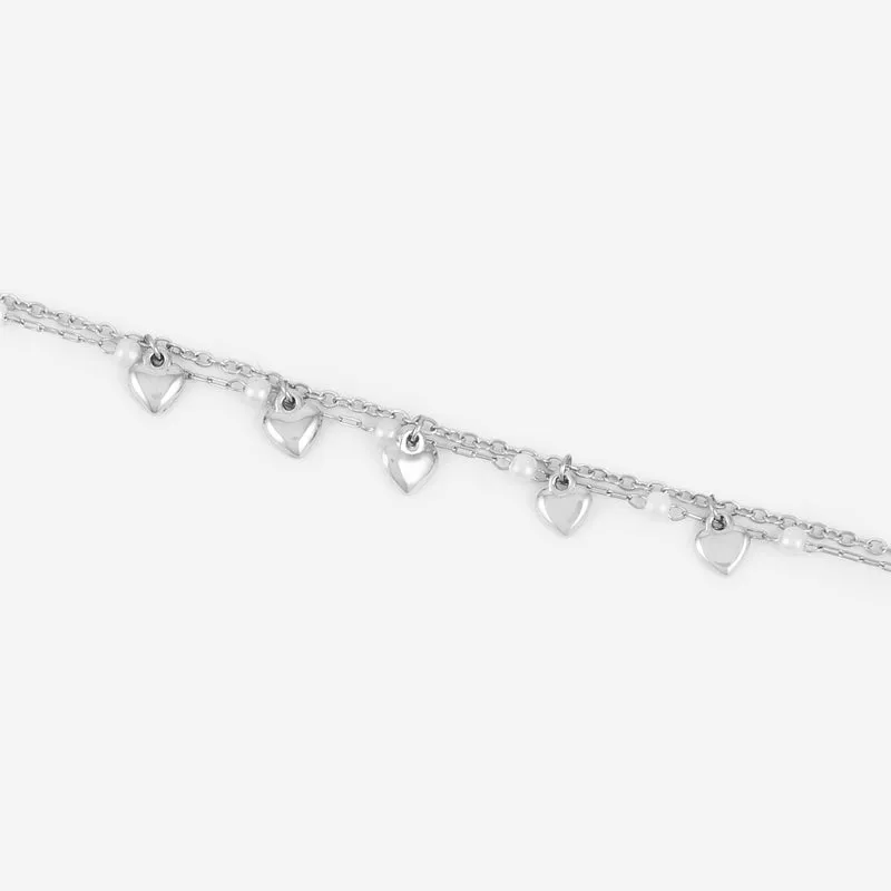 Bracelet Double Rangs Coeur