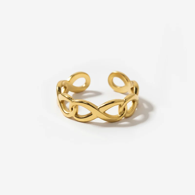 Bague Ajourée Élégante En Forme De 8
