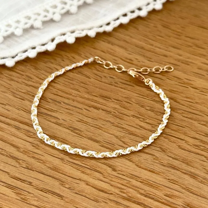 Bracelet "Soy" blanc plaqué or