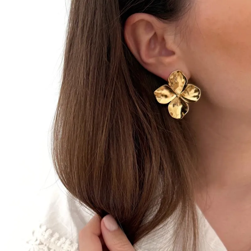 Boucles d'oreilles "Flore" acier