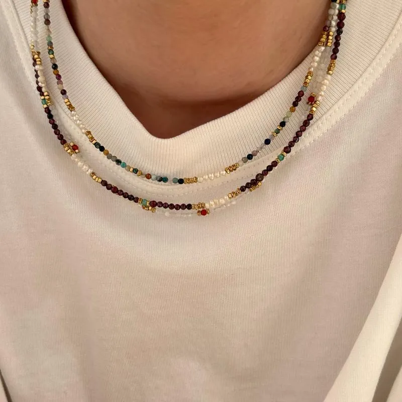 Collier "Dalia" blanc acier