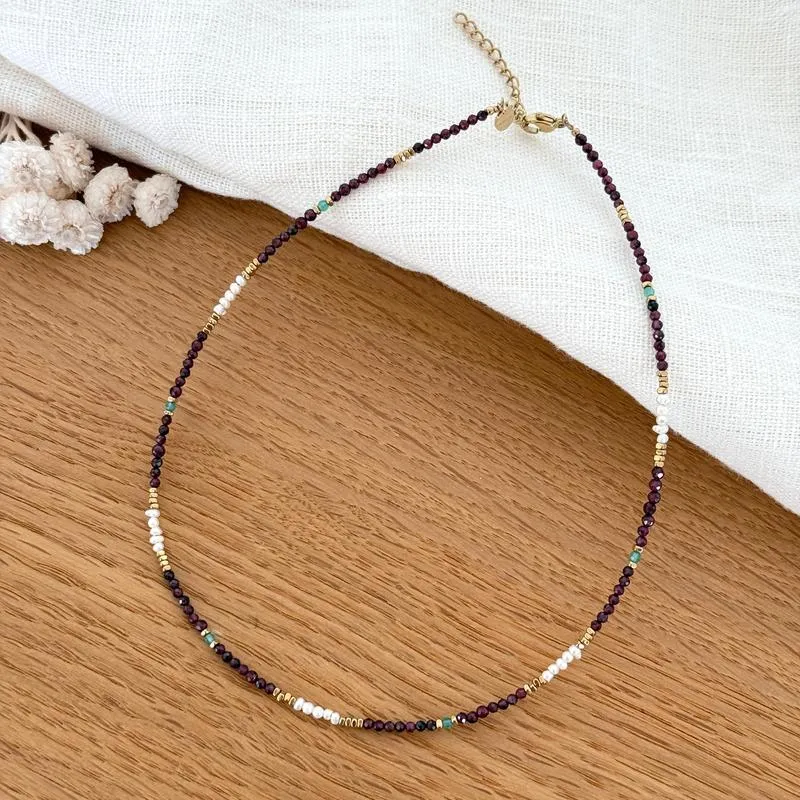 Collier "Dalia" agate acier