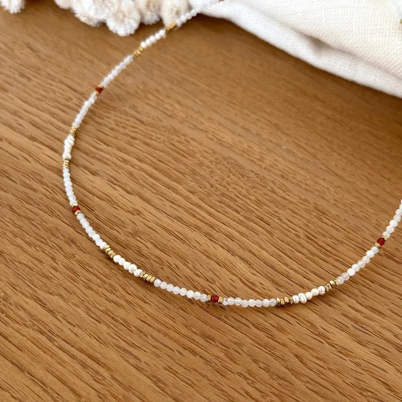 Collier "Dalia" blanc acier