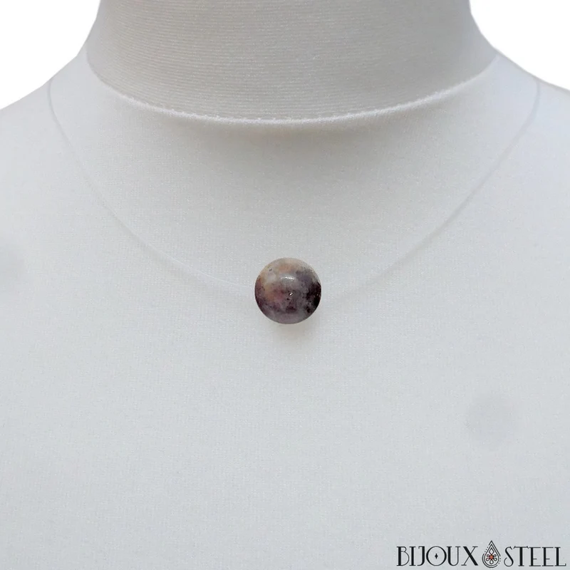 Collier à perle de yooperlite sur fil de nylon