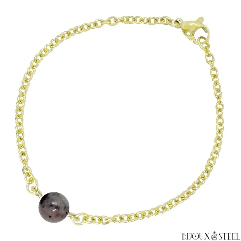 Bracelet à perle de yooperlite en acier inoxydable