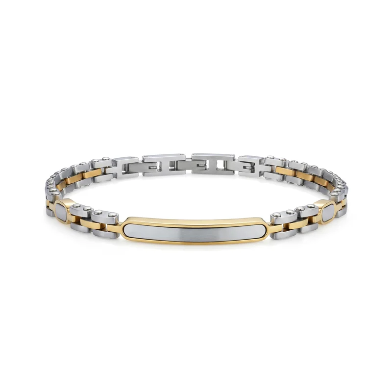 Bracelet à maillons avec accents dorés