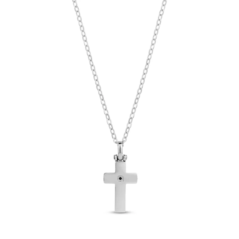 Pendentif croix en pierre noire