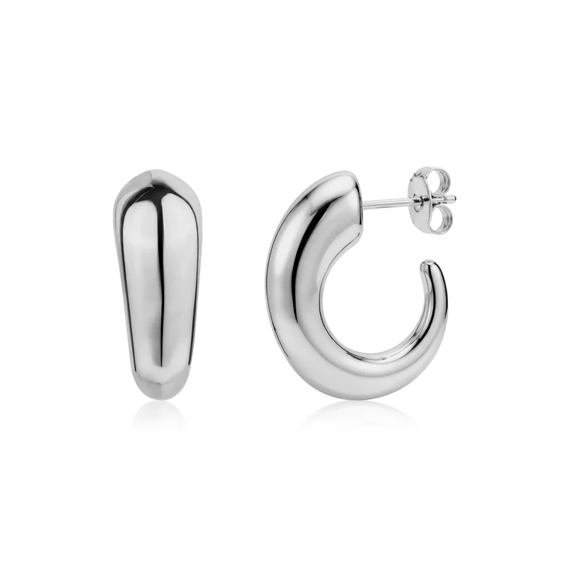 Boucles d'oreilles lisses et audacieuses en forme d'arc