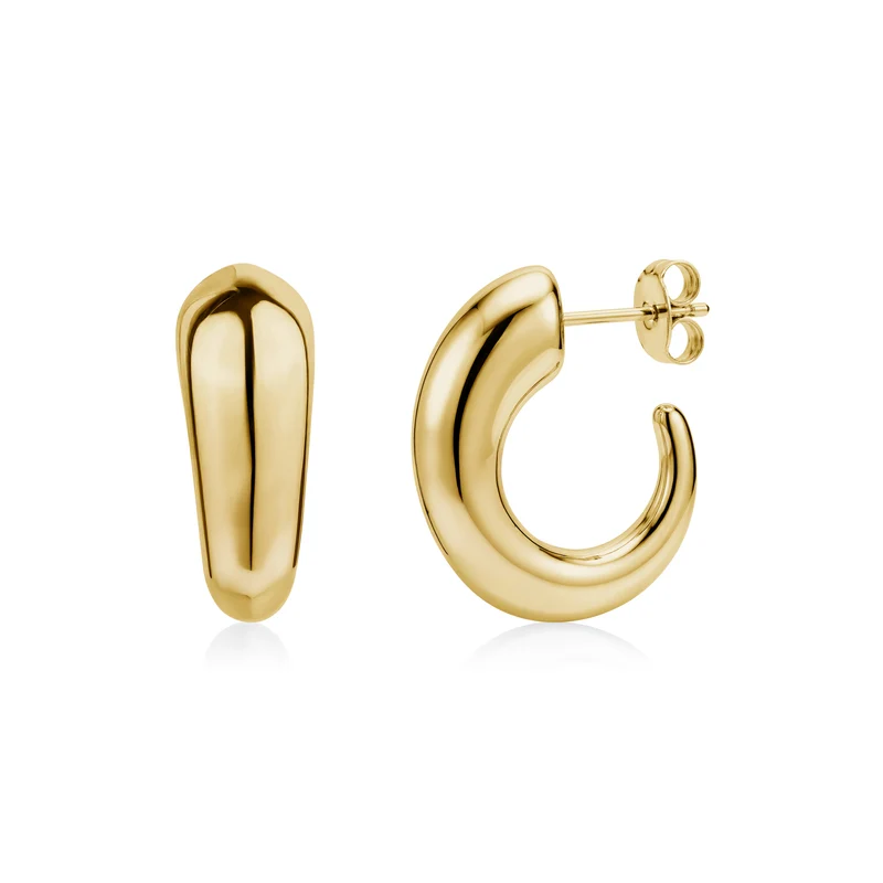 Boucles d'oreilles lisses et audacieuses en forme d'arc