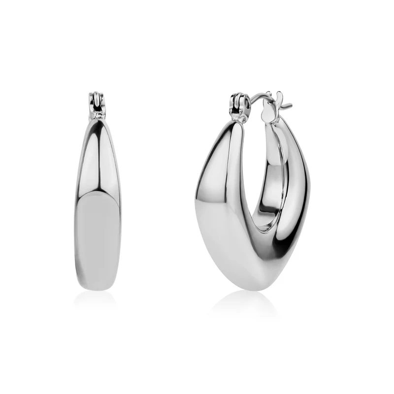 Boucles d'oreilles créoles modernes en forme de diamant