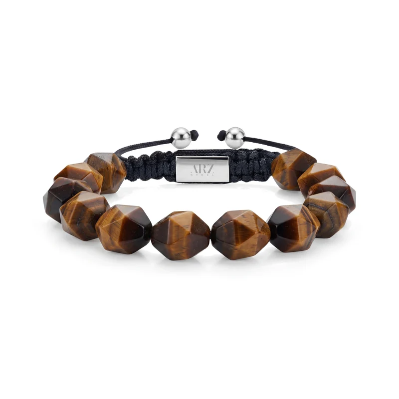 Bracelet en perles facettées œil-de-tigre
