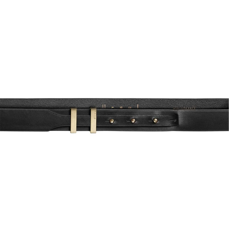 Ceinture homme fine noir boucle dorée | SPARTIATE.24