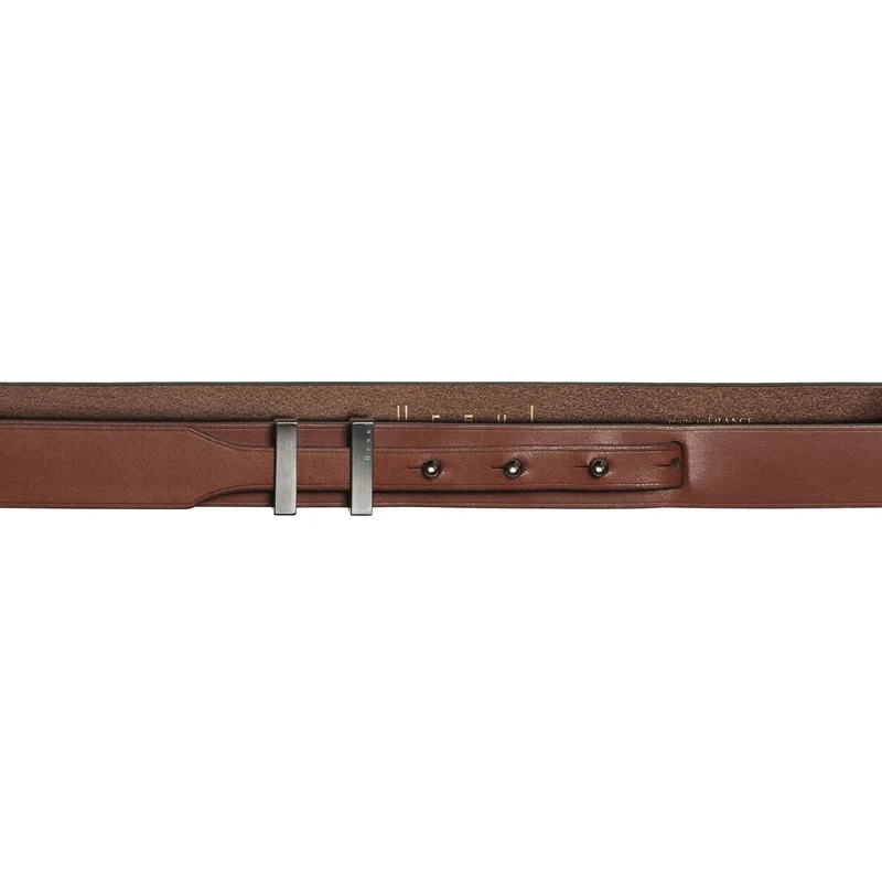 Ceinture fine marron boucle gun | SPARTIATE.34