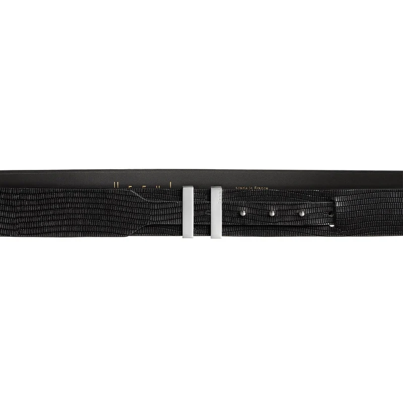 Ceinture homme cuir iguane noir | SPARTIATE.34