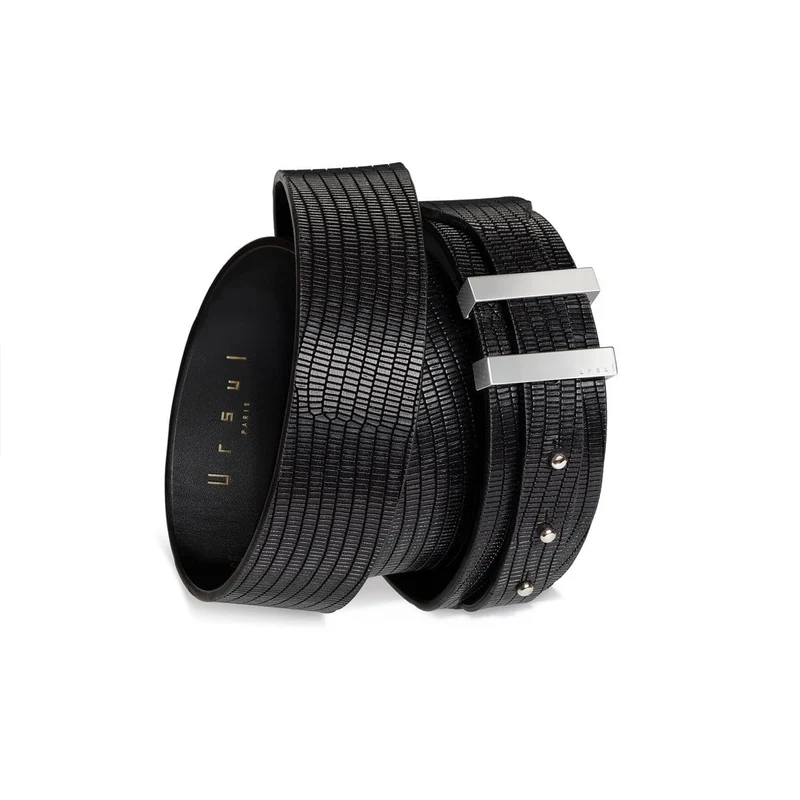 Ceinture homme cuir iguane noir | SPARTIATE.34