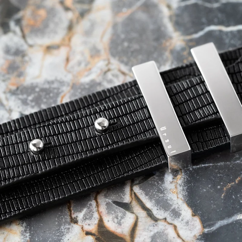 Ceinture homme cuir iguane noir | SPARTIATE.34