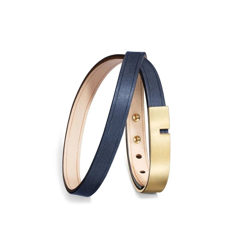 Bracelet cuir bleu marine | U'TURN TWICE