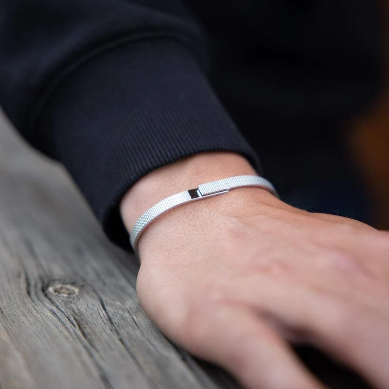 Jonc argent homme - 5mm | SATURNE.X