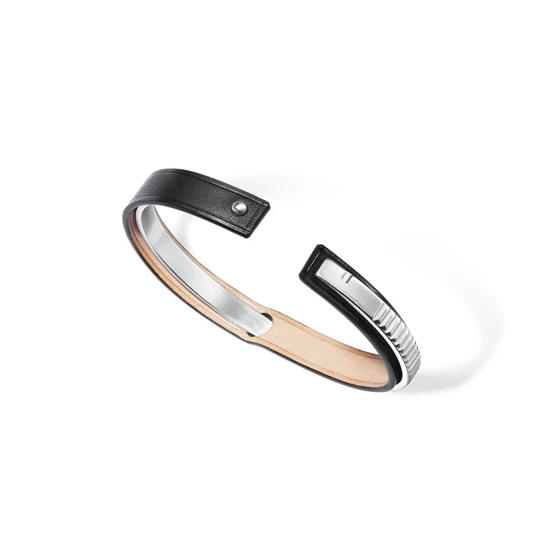 Bracelet cuir homme noir | URAEUS