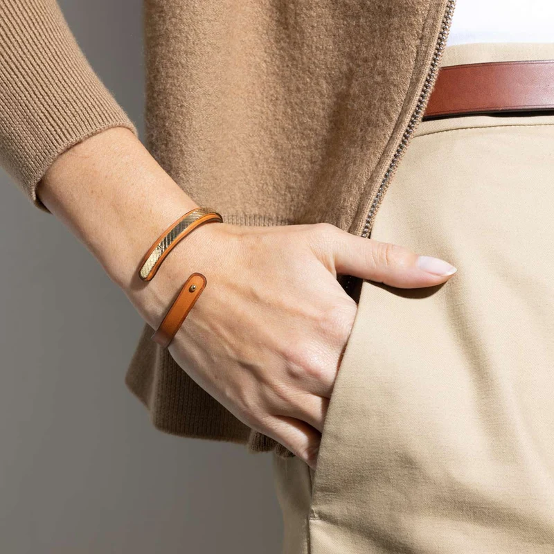 Bracelet cuir or | URAEUS.8