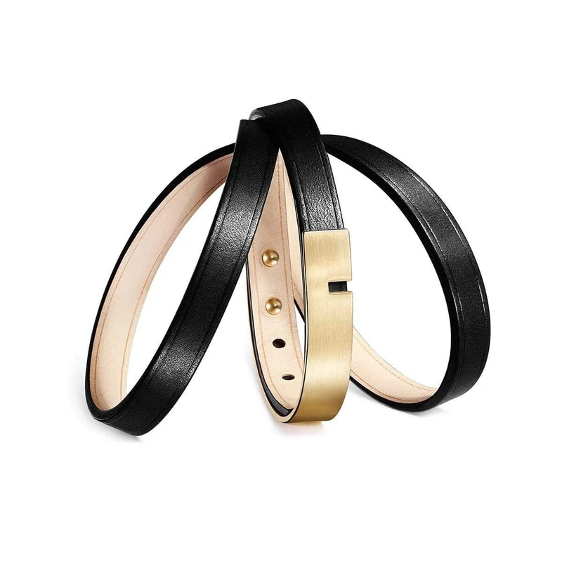 Bracelet noir en cuir | U'TURN.TRIPLE